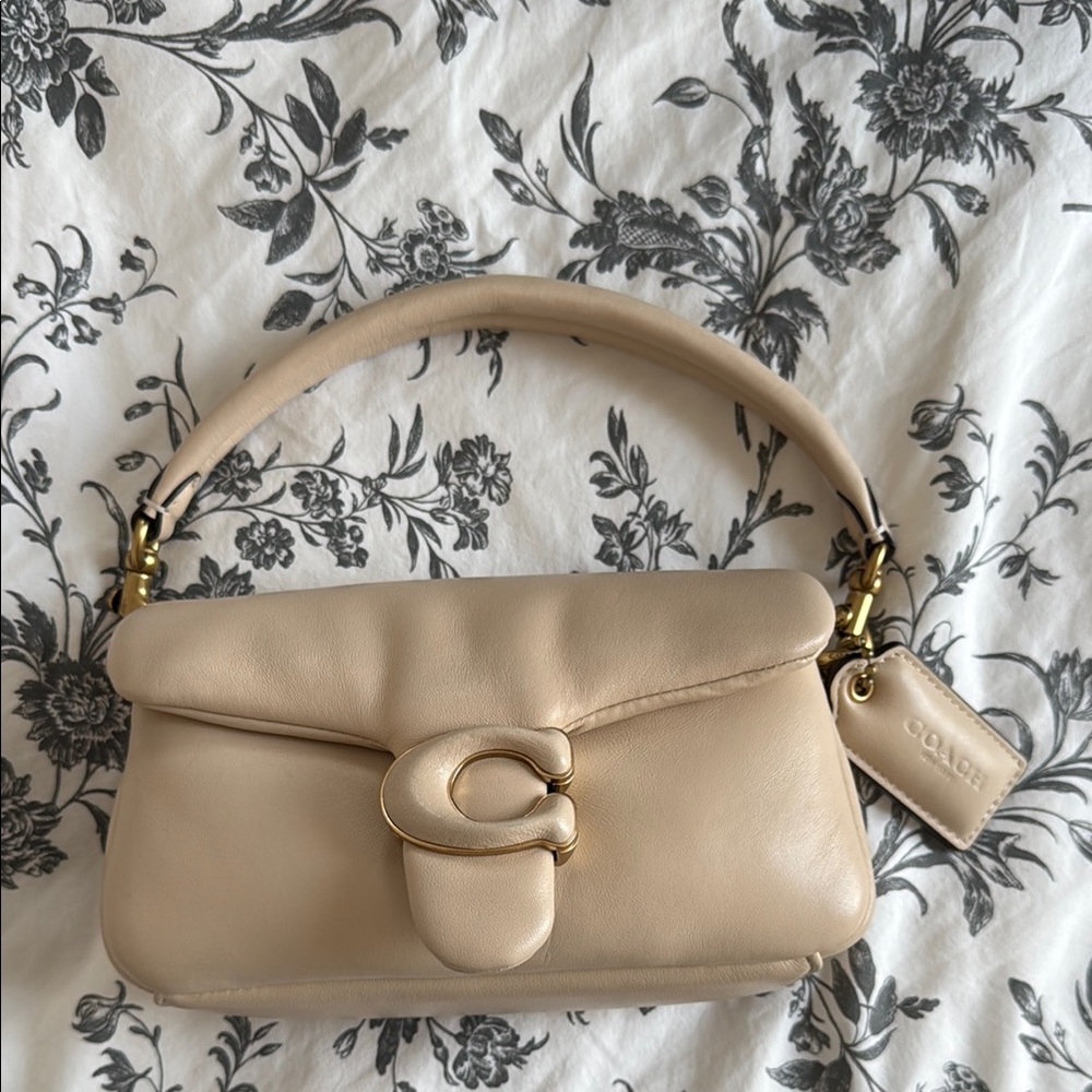 Coach Mini Pillow Cream Shoulder/Crossbody Bag with Gold Accents